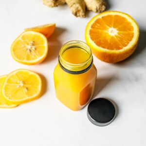 Lemon Juice in Clear Plastic Bottle